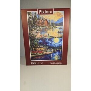 Pixlora 2 Puzzle Set 1,000 Pieces Each Scenery Series Complete (13C)